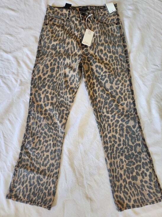 Good American Denim - Good American Leopard Print Kick Flare Jeans High Rise NWT Size 8
